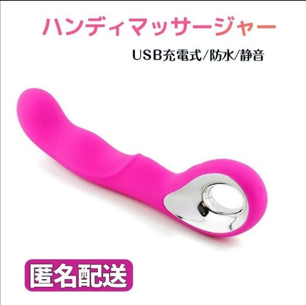 ハンディマッサージャー USB充電式 防水 10種振動モード