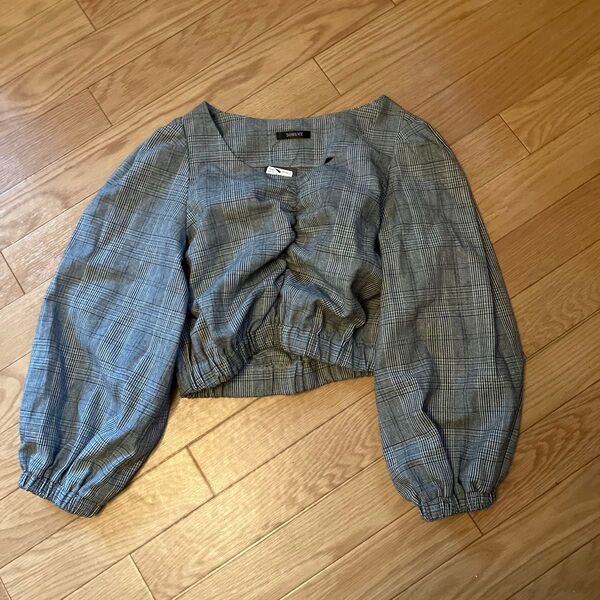 GRL グレイル チェック柄ショート丈トップス Mサイズ