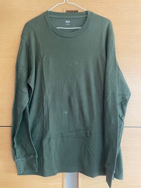 (発送可)10日まで 難あり UNIQLO XL オリーブ 長袖カットソー