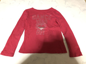 GAP ギャップ レディース キッズ Tシャツ 長袖 S/376092-03 ピンク系 トップス シンプルデザイン S 114-132cm【アウトレット】Q8