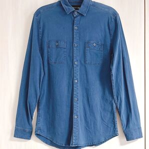 ZARA ザラ シャツ スタンダード 長袖 青 ブルー メンズM〜Lサイズ