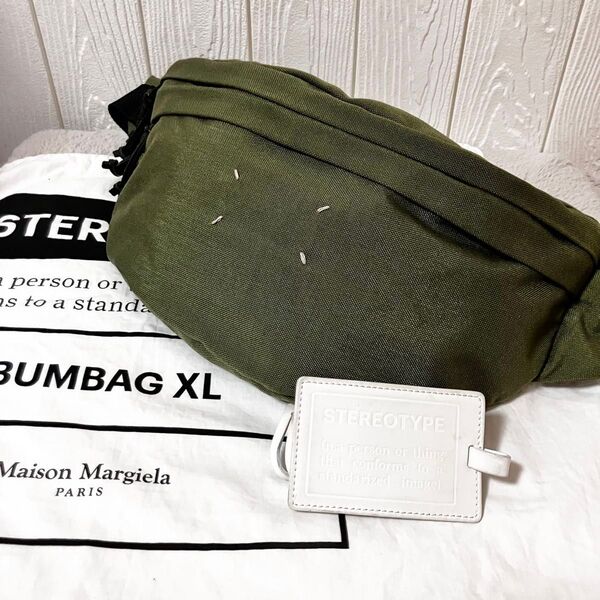 ★美品★ Maison Margiela11 メゾンマルジェラ ウエストバッグ ボディバッグ カーキ 斜め掛け 大容量