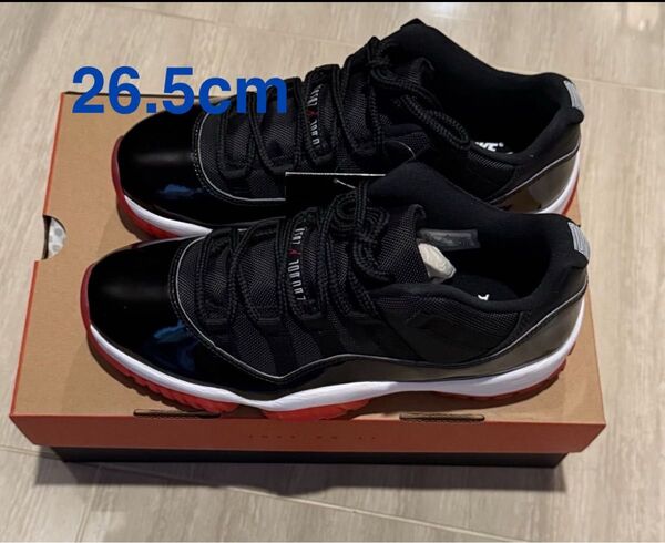 NIKE AIR JORDAN 11 RETRO LOW BLACK/VARSITY RED-WHITE “BRED” 26.5