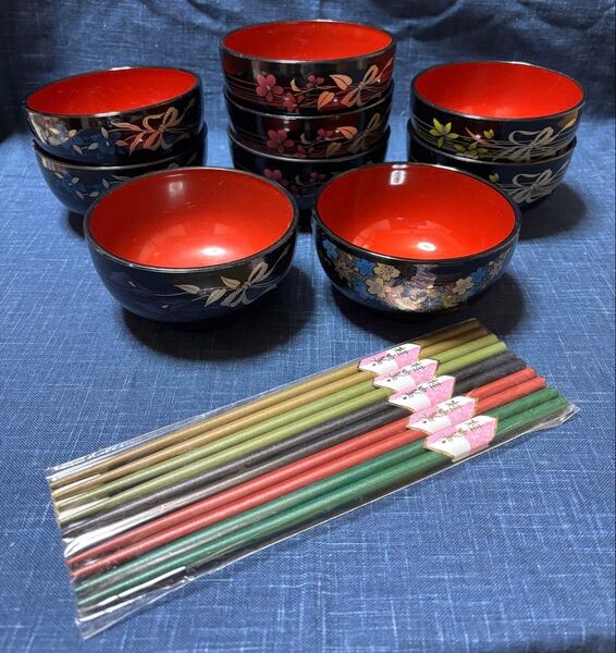 お椀 5種類 9個セット お箸 5本セット 桂由美