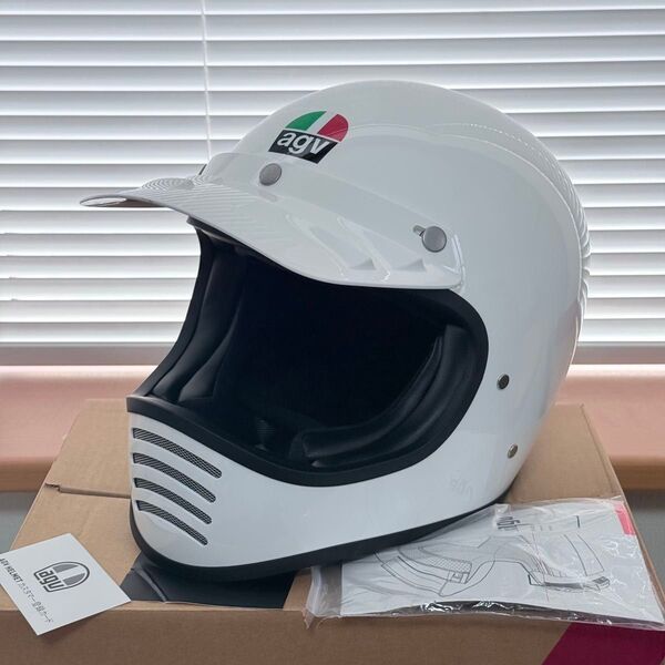 AGV(エージーヴイ) X101 002 - WHITE Lサイズ バイクヘルメット ビンテージ ホワイト バイザー アメリカン