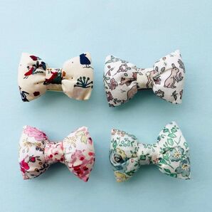 26.【お買い得】リバティ リボンヘアクリップ4個セット①