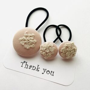 50.おそろいくるみボタンヘアゴム3個セット C&S アナベル