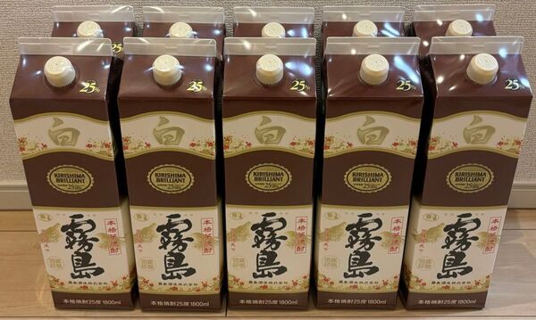 芋焼酎 白霧島 25度 紙パック1800ml×10パック