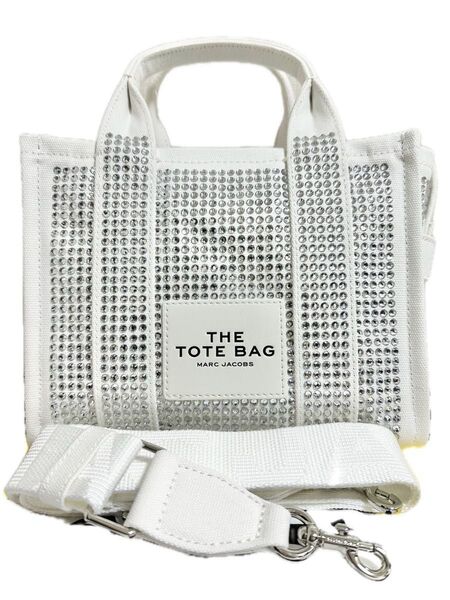 【新品】マークジェイコブス ザ クリスタル スモール トート バッグ ホワイト MARC JACOBS