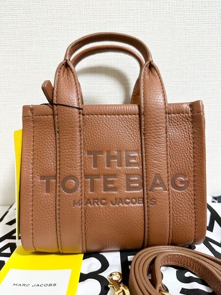 【新品】マークジェイコブス ザ レザー クロスボディ ミニ トートバッグ ブラウン MARC JACOBS