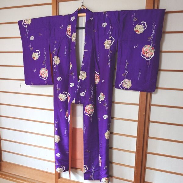 大正浪漫 アンティーク着物 花唐草 子供向け