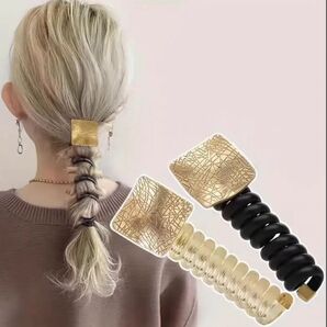 2本セット スパイラルヘアタイ コイル ヘアスタイリング ヘアゴム 韓国 かわいいおしゃれ 髪留め ヘアアクセサリー 髪飾り