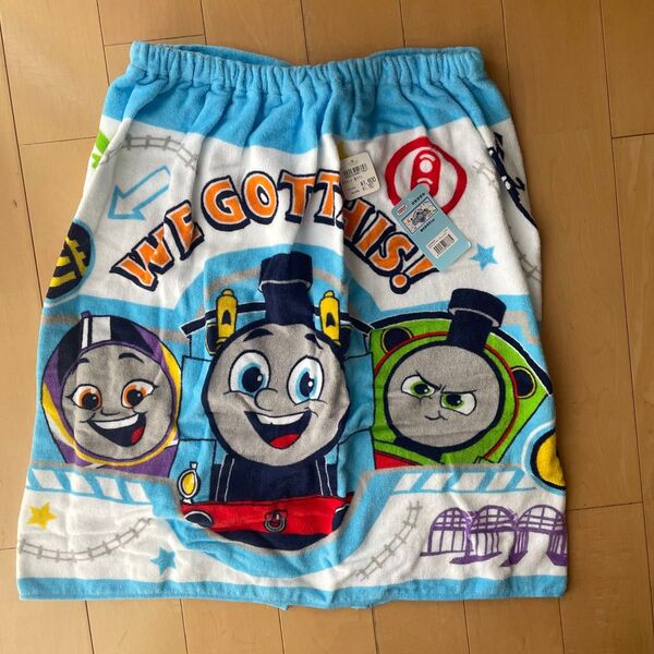 きかんしゃトーマス ラップタオル 新品 未使用 水色 着丈60cm
