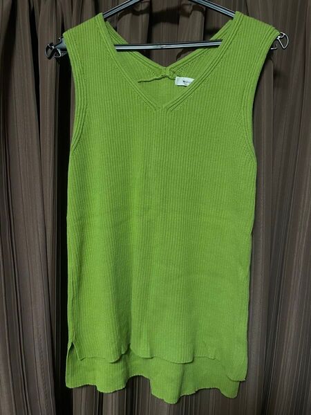 moussy タンクトップ 緑 タンクトップ ノースリーブカットソー ニット トップス