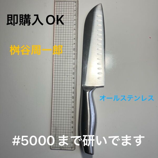 桝谷周一郎 オールステンレス 三徳包丁 17cm #5000まで研いでます。