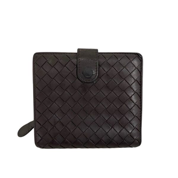 BOTTEGA VENETA ボッテガヴェネタ 財布 スクエア型 コンパクト イントレチャート レザー ダークブラウン