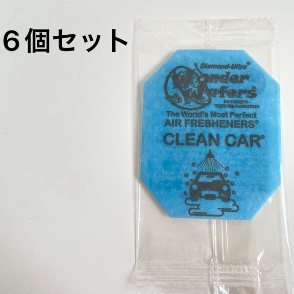 6枚セット Wonder Wafers ワンダーウエハース 車用芳香剤 置き型 クリーンカー の香り