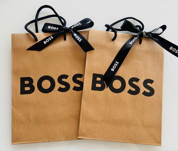 BOSS ボス リボン付き ショッパー 2枚 ブランド紙袋