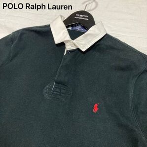 POLO ラルフローレン ポロシャツ 厚手半袖 白襟 Lサイズ ワンポイント刺繍 RALPH LAUREN