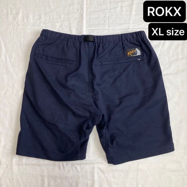 ROKX マウンテンパンツ ハーフパンツ ショーツ Lサイズ ネイビー XL ショートパンツ 古着 ロックス アウトドア