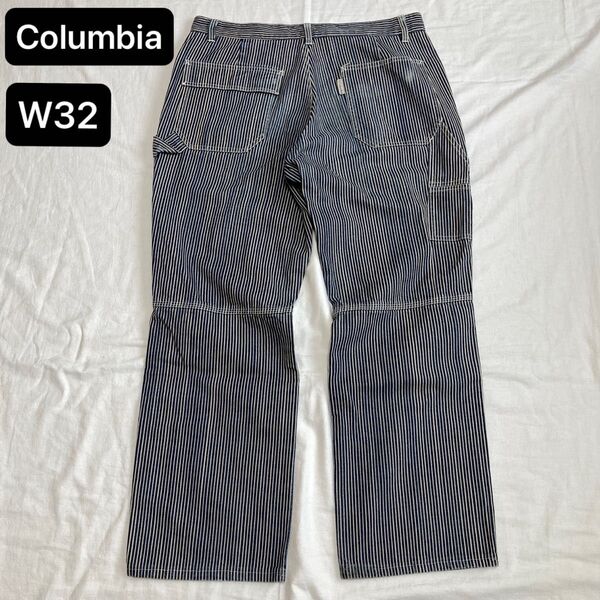 Columbia コロンビア ストライプ ワークパンツ 4ポケットW32 古着 ペインターパンツ アメリカ 古着