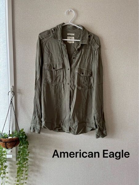 アメリカンイーグル american eagle カーキシャツ S