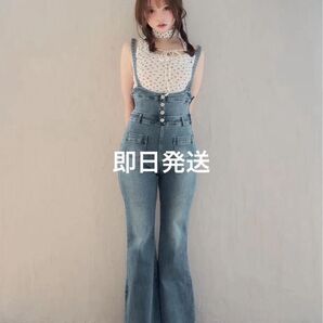 andmary アンドマリー Heart hip denim allinone M