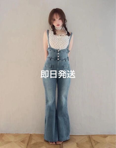 andmary アンドマリー Heart hip denim allinone M