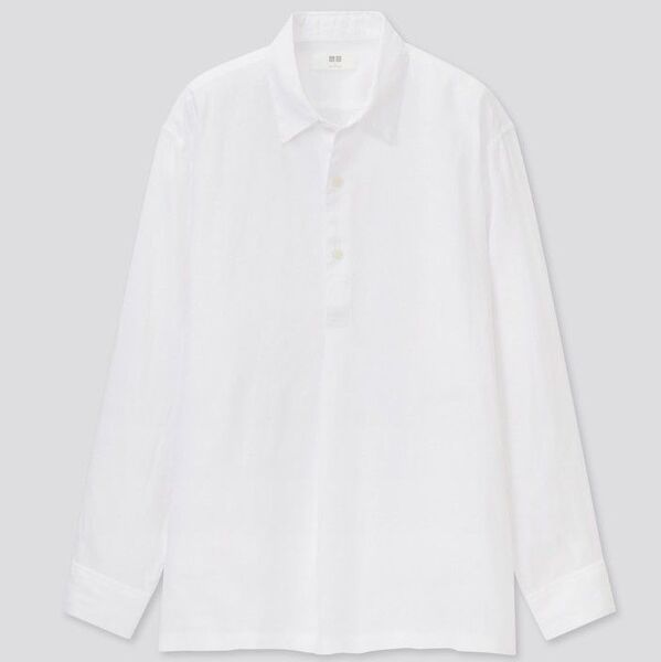 新品 UNIQLO プレミアムリネンプルオーバーシャツ 長袖