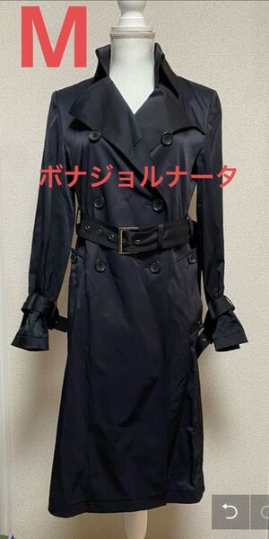 ボナジョルナータ 黒トレンチコート、スプリングコートMサイズ