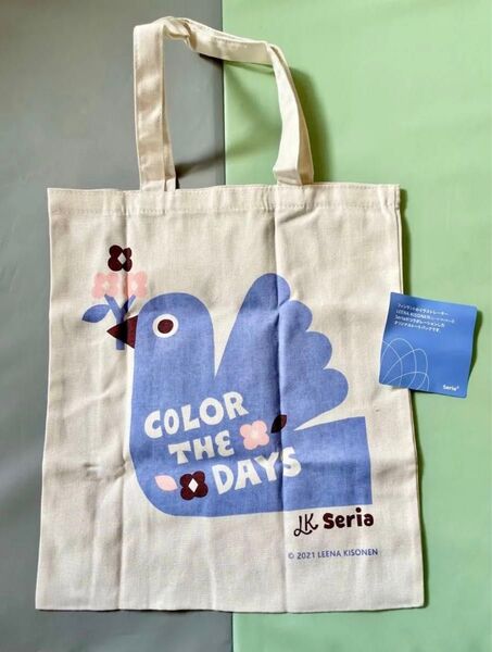 【新品 】セリア トートバッグ ノベルティ エコバッグ 非売品 青い鳥 バッグ