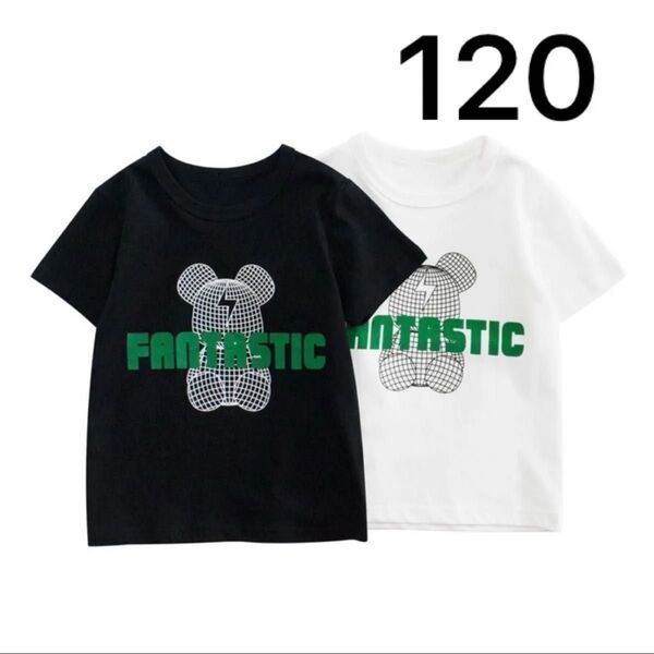 キッズ 3D風 Tシャツ 半袖 ベアー 立体 稲妻 ベアー クマ 韓国 ロボットベアー