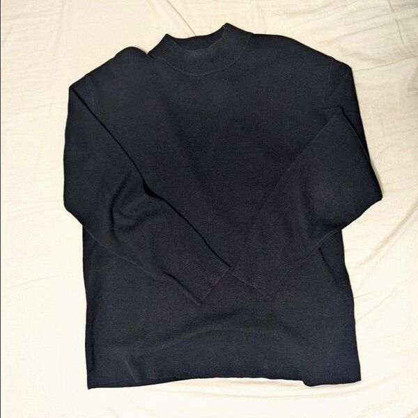 SHIPS シップス ミラノリブモックネックニットプルオーバー/L/コットン/BLK/無地/116-05-0286