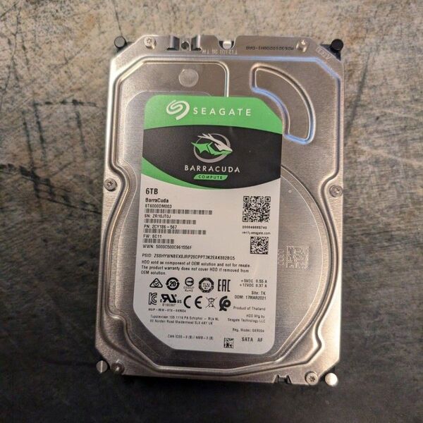 Seagate BarraCuda 3.5 6TB 内蔵ハードディスク HDD ST6000DM003動作確認済み