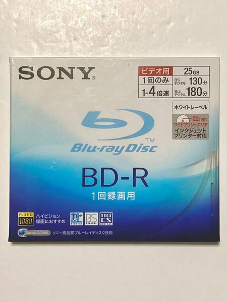 【未開封品】SONY 録画用BD-R 1枚 Ver1.2 25GB 1回録画用 1-4倍速対応 BNR1VBPJ4
