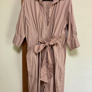 シャツワンピース ベージュ ブラウン