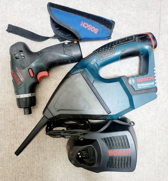 BOSCH 電動ドライバー GSR 10.8V / Bosch コードレスクリーナー GAS10.8V / バッテリー、充電器