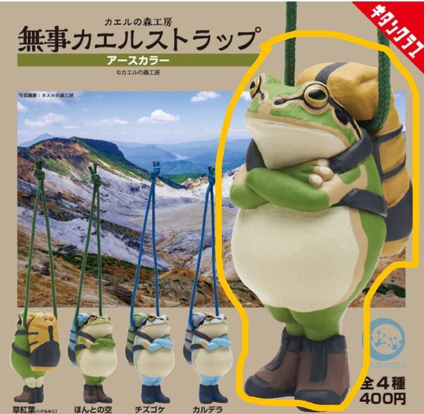 奇譚クラブ カエルの森工房 無事カエルストラップ アースカラー 草紅葉のみ ガチャ