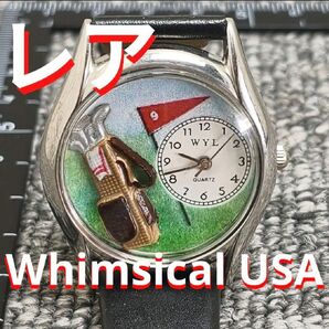 レア 動作品 WYL ゴルフデザイン 腕時計 Whimsical USA 腕時計 ラウンド