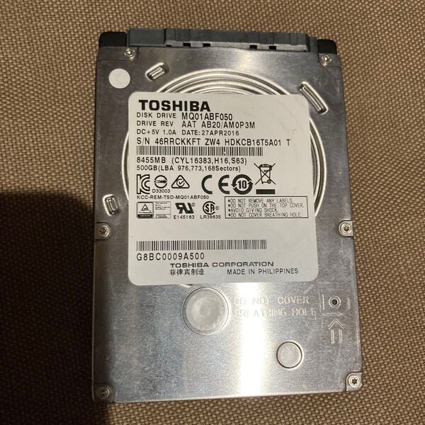TOSHIBA MQ01ABF050 500GB HDD