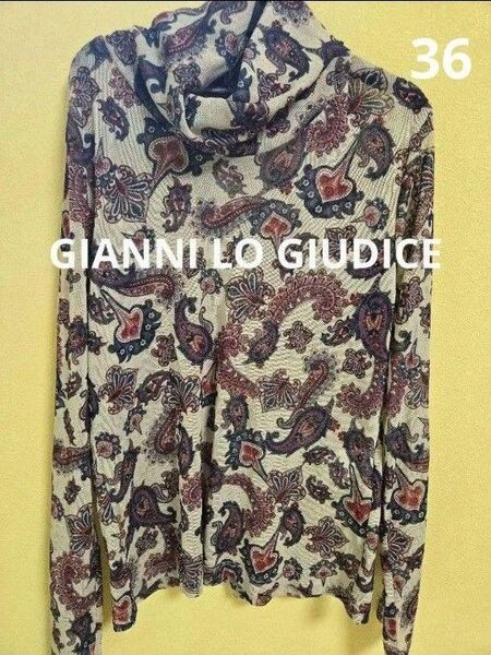 GIANNI LO GIUDICE ペイズリー柄 長袖トップス 透け感 個性的 カットソー トップス Tシャツ