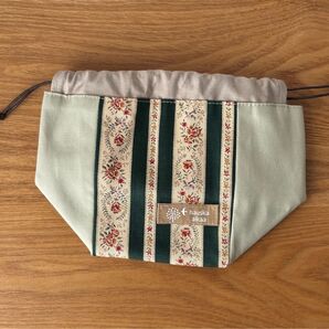 【ハンドメイド】巾着袋 グリーン系 ハンドメイド