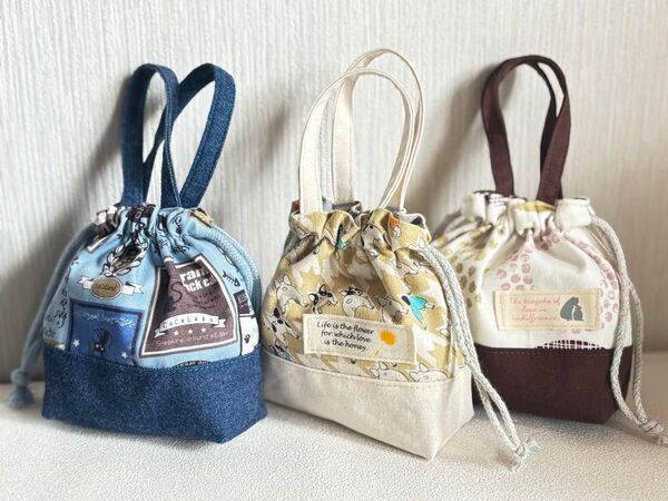 【ハンドメイド】ミニ巾着 プチギフト用3個セット