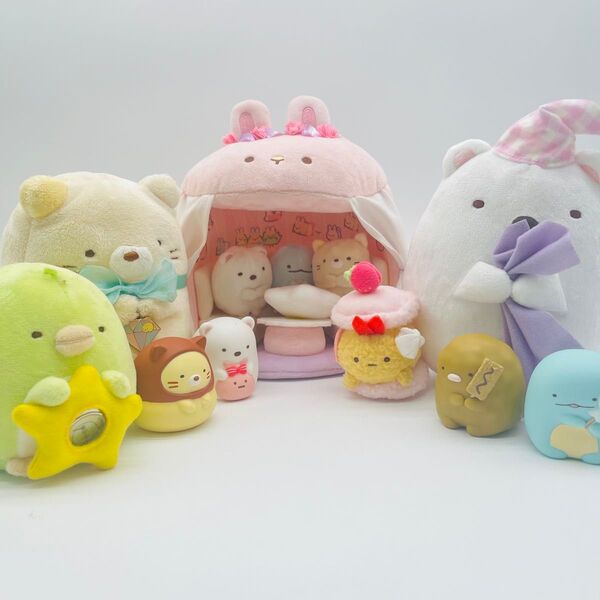 すみっコぐらし まとめ売り てのりぬいぐるみ うさぎソファ マスコットフィギュア サンエックス えびふらいのしっぽ マカロン レア