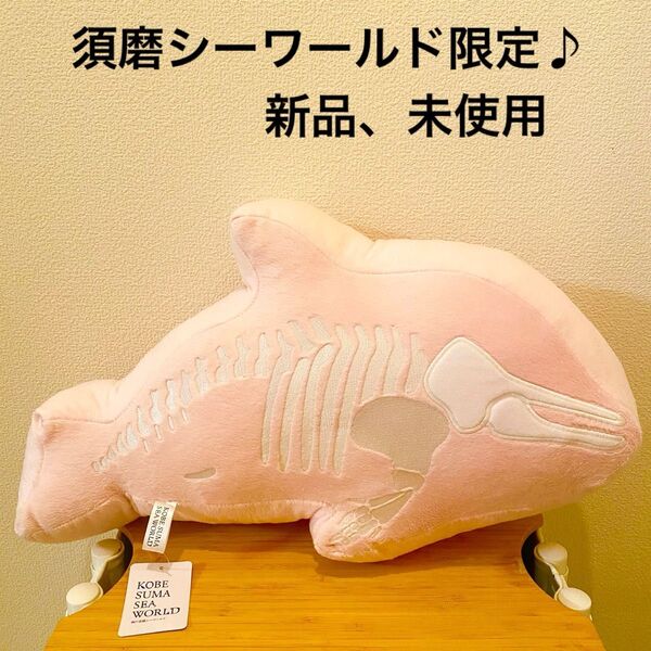 【神戸須磨シーワールド限定】イルカ ピンク 蓄光 骨格 クッション 新品未使用