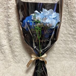造花 アジサイ ミニブーケ 青 ブルー 水色 フラワーアレンジメント