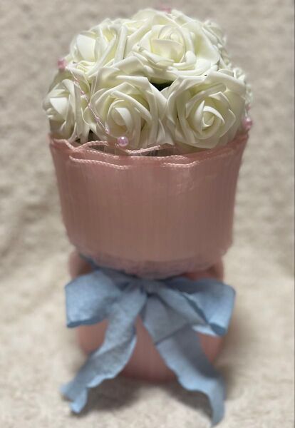 白いバラの造花の花束 ブーケ インテリア