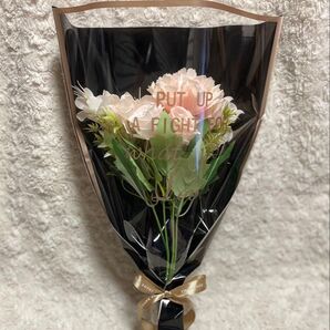 アーティフィシャルフラワーブーケピンク メッセージ入り