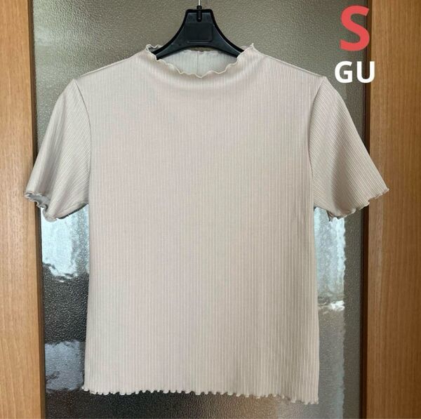 【GU】332199リブメローコンパクトTシャツ S