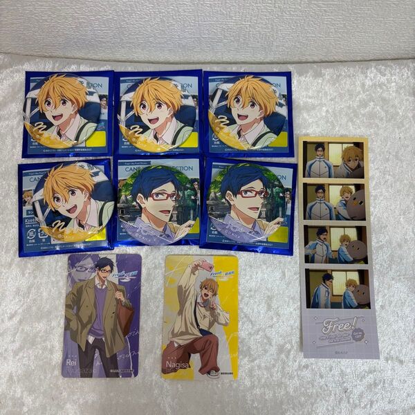 Free! 缶バッジ ステッカー コマステッカー 葉月渚 竜ヶ崎怜